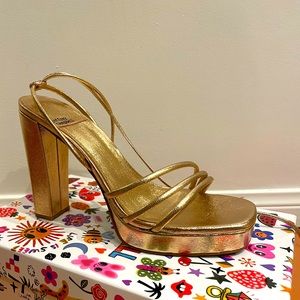 Jeffrey Campbell Prosecco Sandals- Rose Gold 9.5